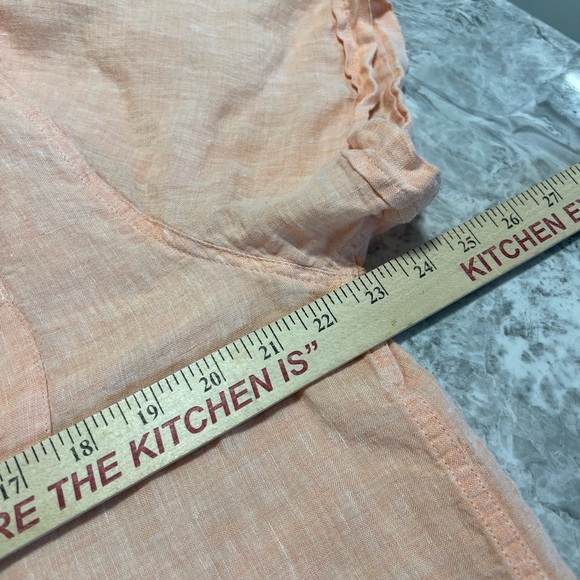 Onia Orange Casual Button Down Shirt 100% linen size L - Picture 9 of 10